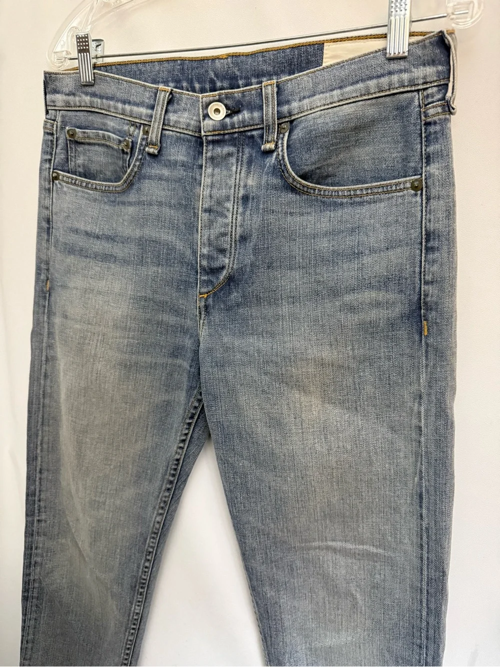 RAG & BONE Made In USA Slim Fit 2 Jeans Mens 31x30” HAYES Button Fly Stretch EUC